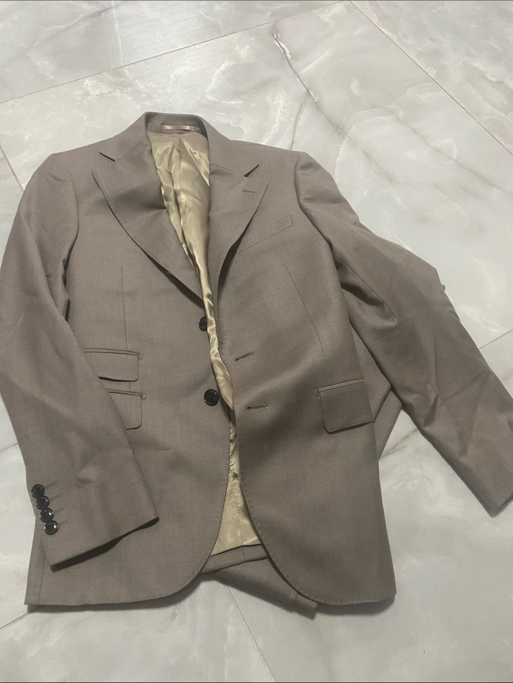 Men's Taupe Two-Button Tailored suit